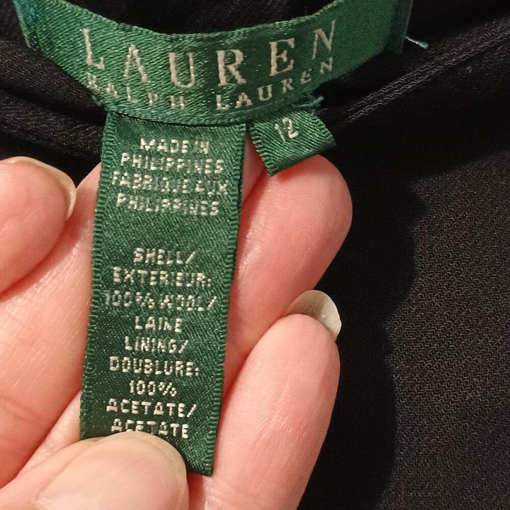 Lauren Ralph Lauren/Sailor Dress Pants/Women 12/Black/High Waist Wide Leg - Picture 3 of 7